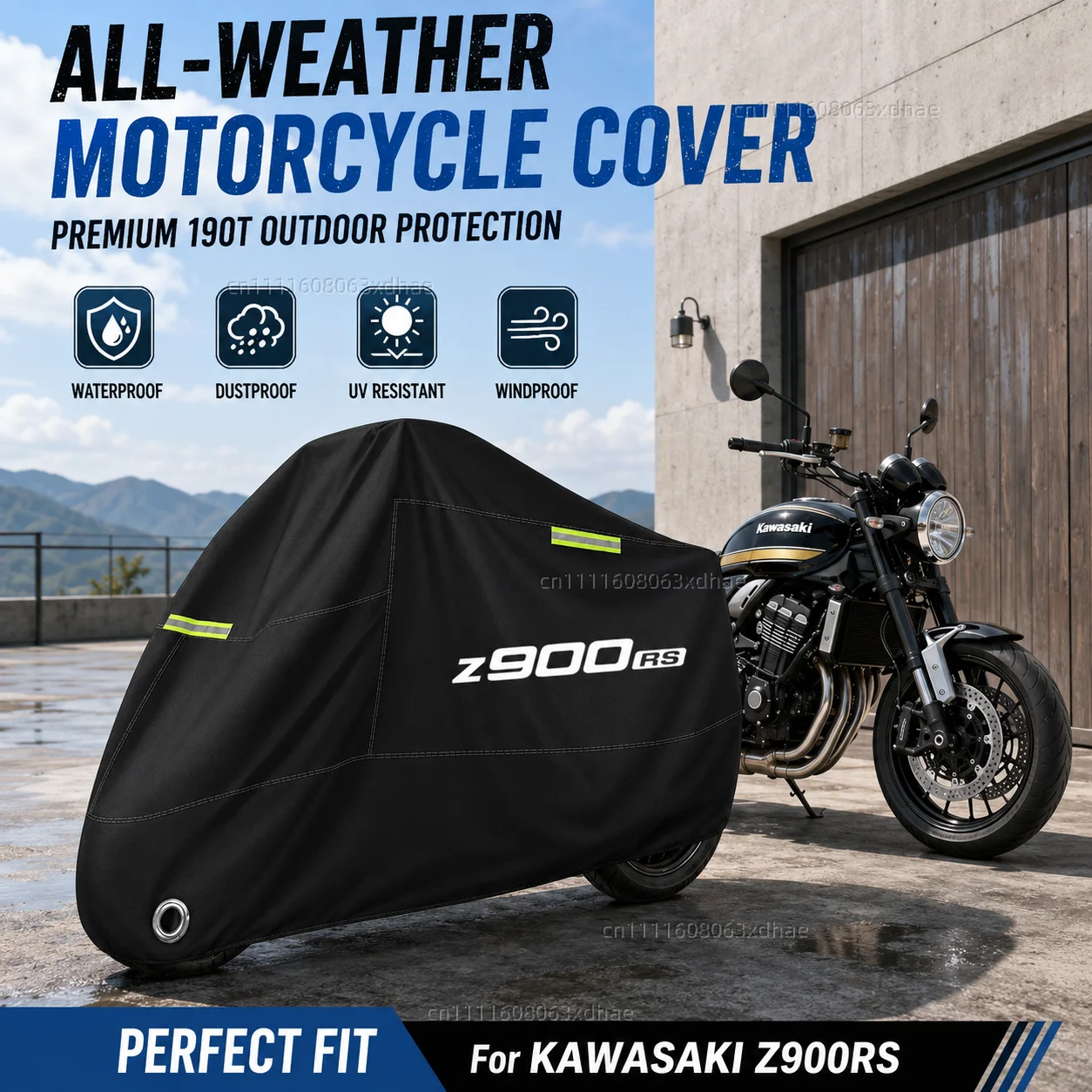

Motorcycle Full Cover Waterproof Rain Dustproof All Season 190T Oxford Cloth For For KAWASAKI Z900RS Z 900RS Z900 RS