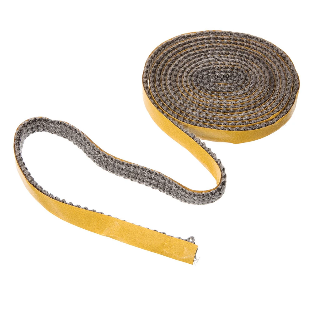 

Fire Rope Fiberglass Seal Gasket 3mm x 10mm x 4m Fireplace Wood Stove Chimney Furnace Door Self Adhesive High Temp Resistance