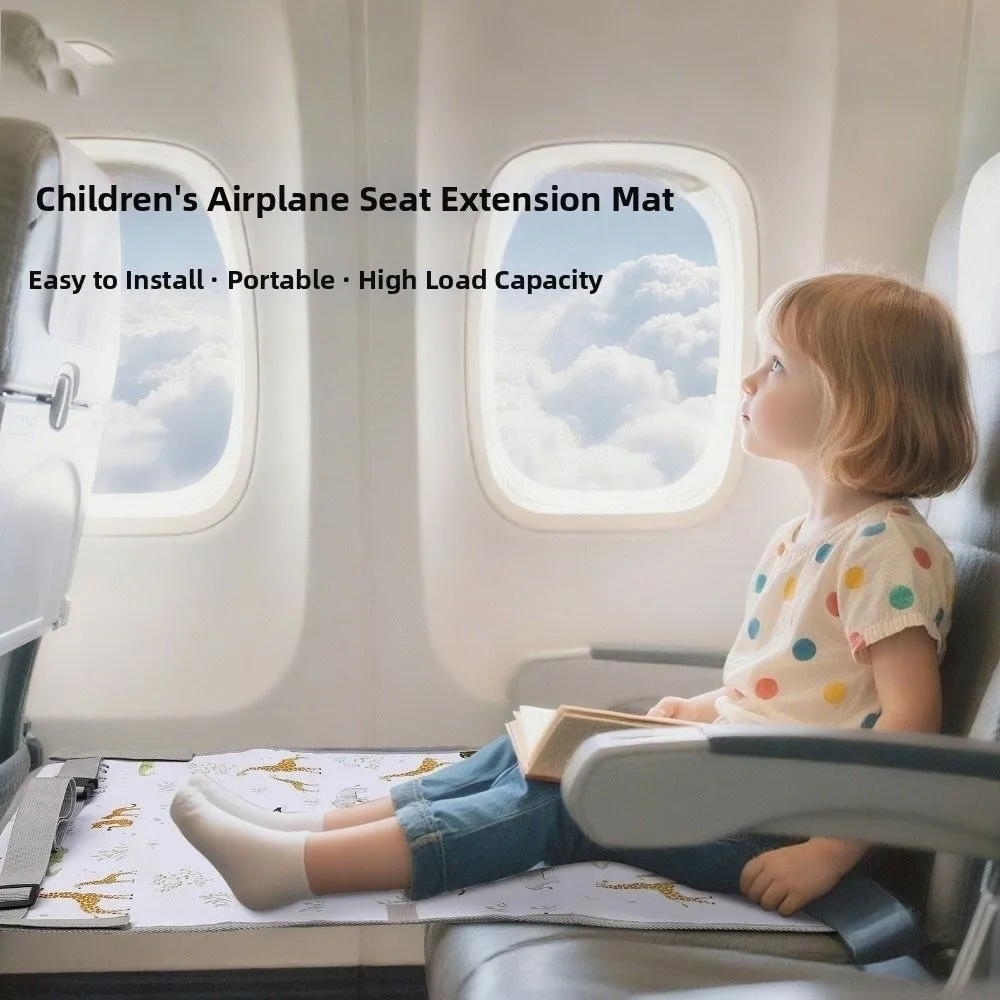 

Breathable Airplane Bed with Side Pocket Comfort Design Foot Rest Hammock Portable Anti-Slip Design Toddler Seat Extender