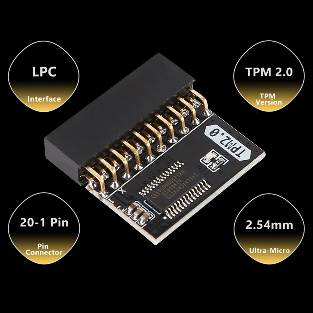 TPM 2.0 وحدة أمان التشفير 20 دبوس وحدة اللوحة الأم استبدال جزء TPM بطاقة عن بعد 20-1 دبوس لنظام WIN11