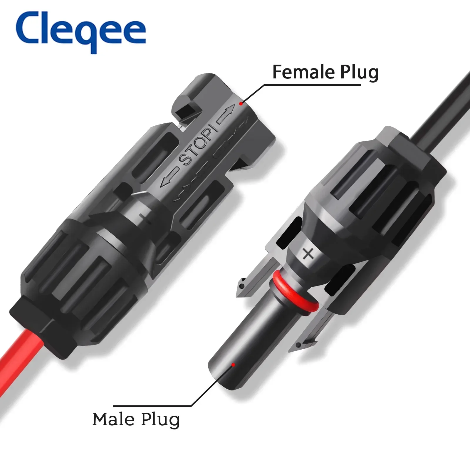 Cleqee T10075 Solar Extension Charge Cable XT60 Female to Solar Male Female Connector 3M 12AWG Wire for Portable Power Station