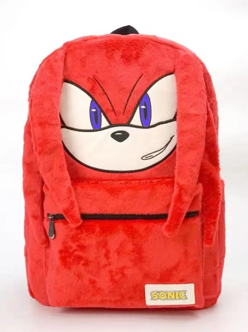 Cute Sonics Boy Blue Nylon Schoolbag The Hedgehog Plush Backpack Cartoon Schoolbag Student Outdoor Sports Travel Backpack Unisex