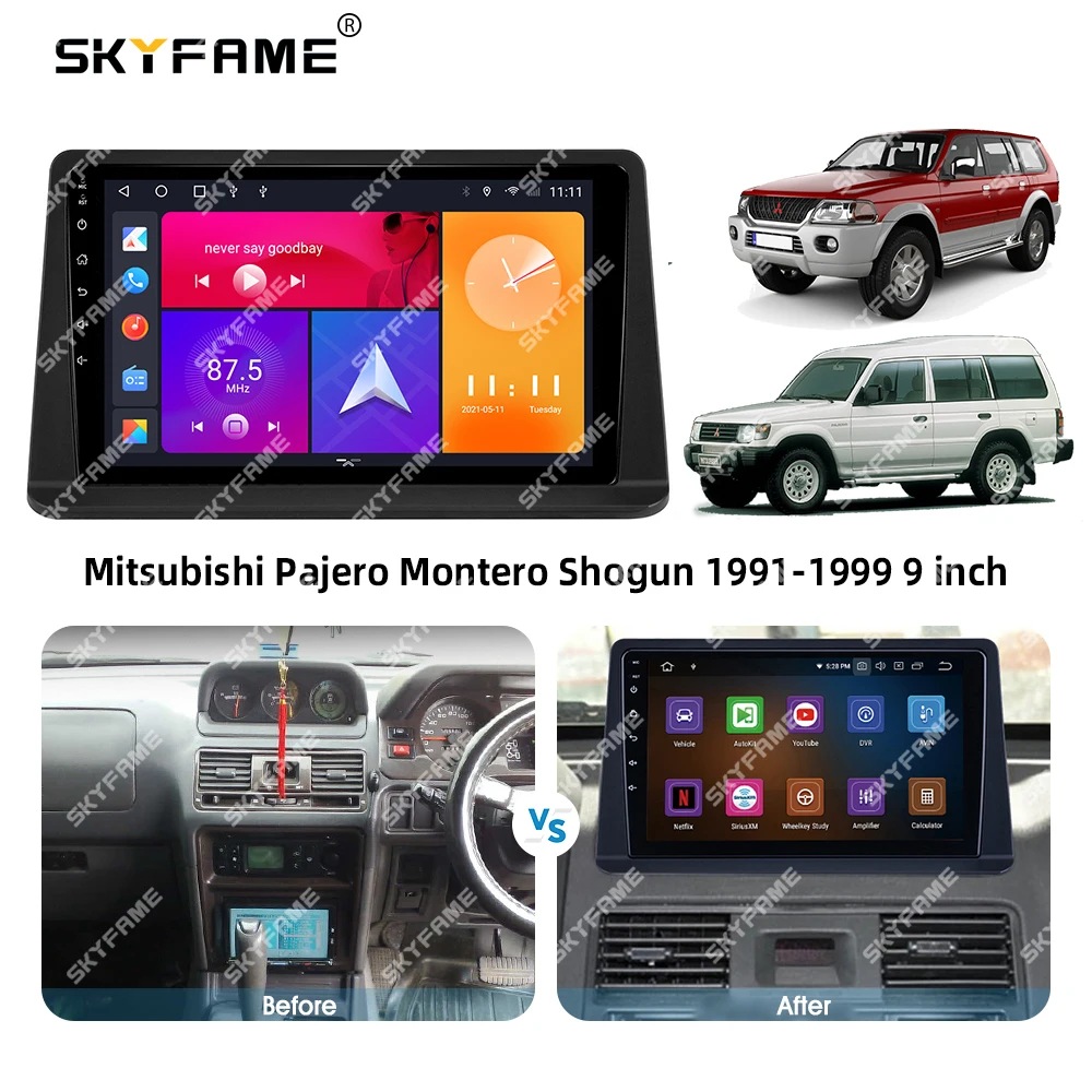 SKYFAME auto formulovat fascia adaptér pro Mitsubishi pajero montero V31 šógun 1991-2012 Android rádio palubní šroubení panel souprava