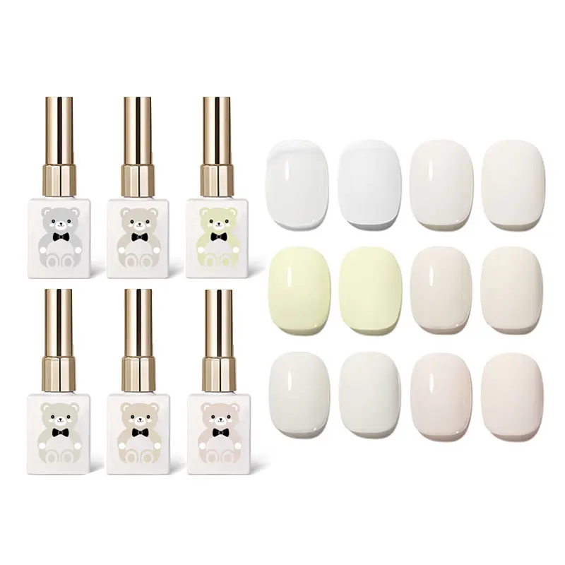 15ml New Popular Bear Super White Nail Polish one Bottle of One Color UV Gel Exclusive for Removable Nail Salon