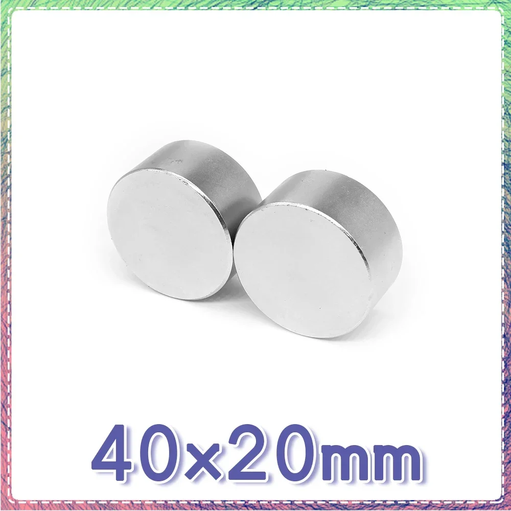 

1/2PCS 40x20 mm Thick Rare Earth Neodymium Magnet 40x20mm Big Strong Round Magnets N35 Permanent Disc Search Magnet 40*20