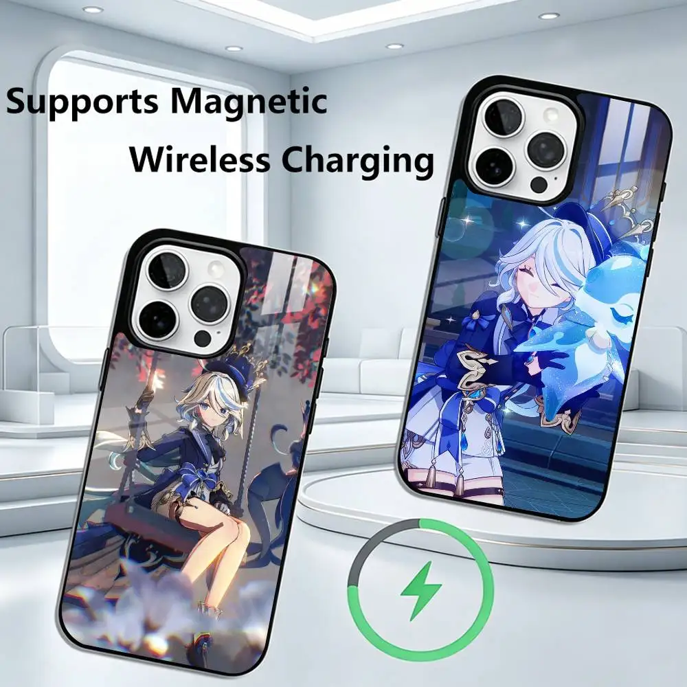 

Genshin Impact Furina Phone Case For iPhone17,16,15,14,13,12, Compatible with magnetic wireless charging