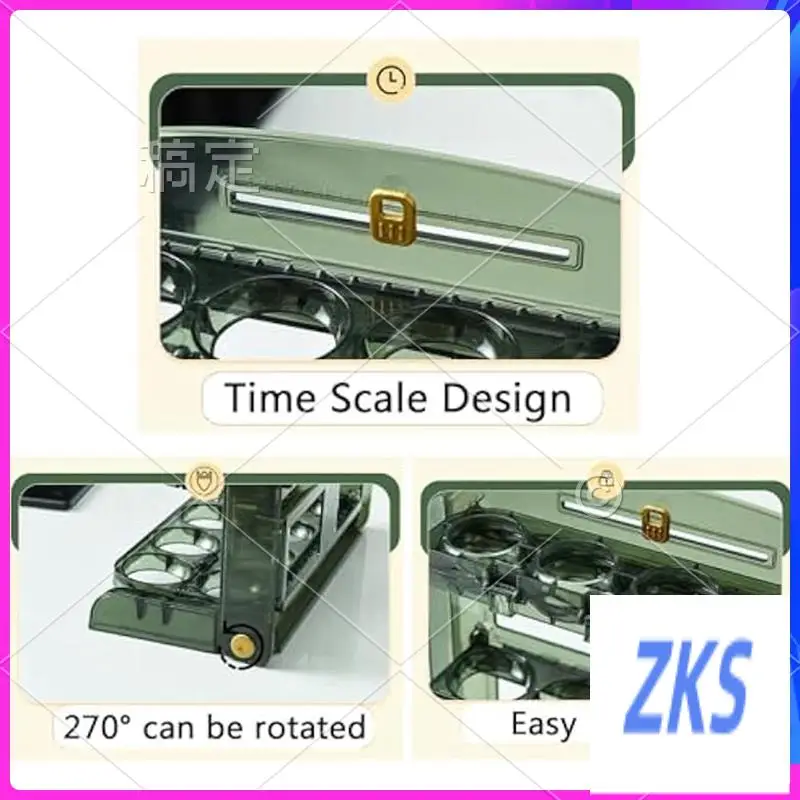 

ZZ-Flippable Egg Holder For Refrigerator,3 Layer Egg Storage Container For Fridge Side Door,Foldable Egg Tray