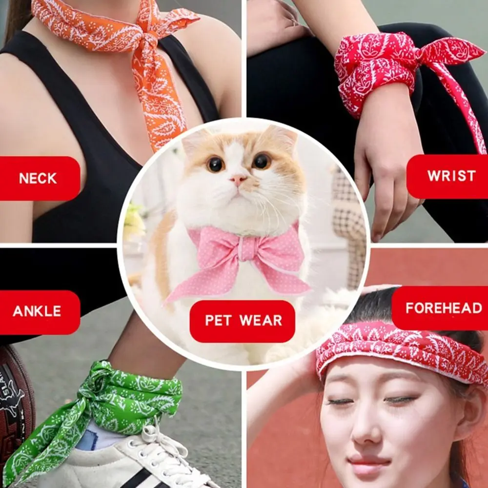 

Pet Wear Multifunction Towels Headband Skincare Ice Cooling Wrap Tie Summer Cooling scarf Body Cooler Scarf Bandana Wristband