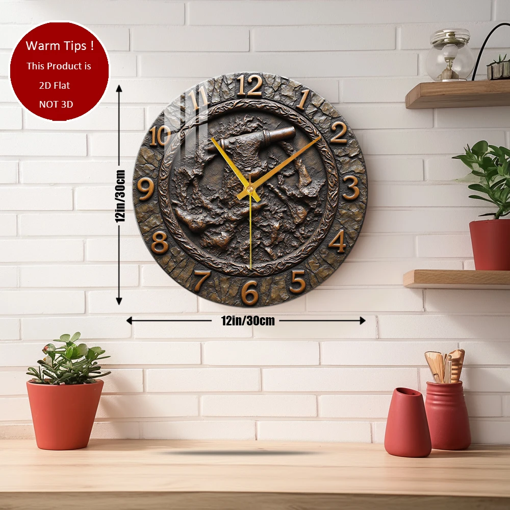 Tempered Glass Wall Clock Clock Face With Hammer Suitable For Wall Decor or Tabletop Display Anywhere