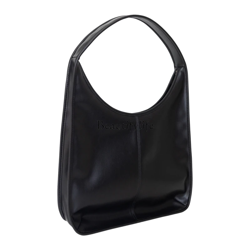 

Minimalist Line Wide Shoulder Strap Black Single-Shoulder Bag