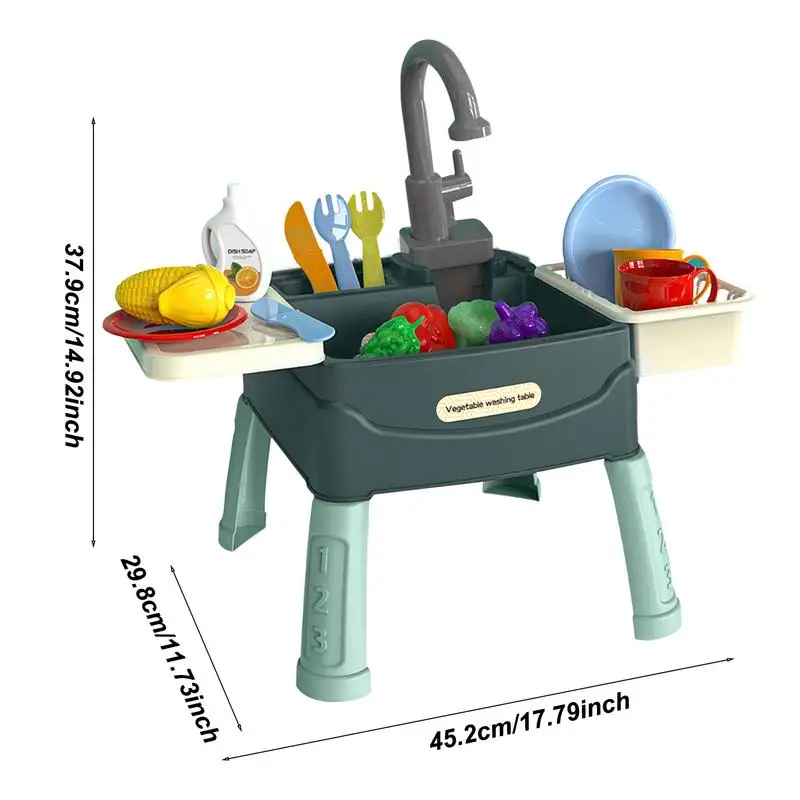 Play Kitchen Sink Fun Children Pretend Play Toy Kitchen Sink Automatic Water Cycle Kids Play House Pretend Role Play Dishwasher