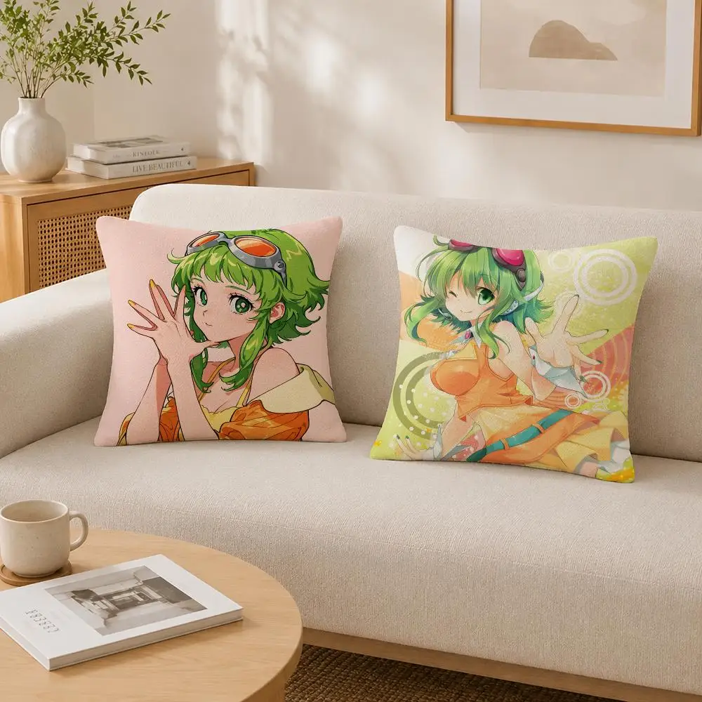Vocaloid GUMI Vocaloid Cushion Cover Soft Fluffy Short Plush  Pillow Case Throw Decorative for Sofa Bedroom Home Decor