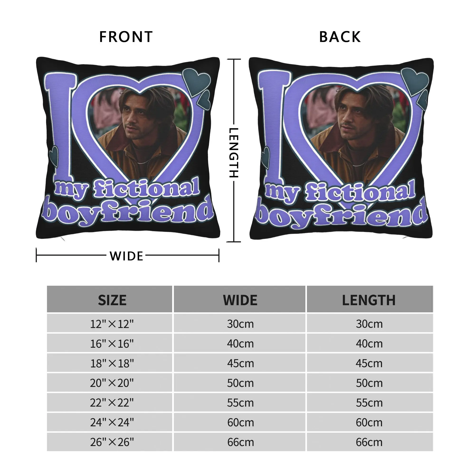 John Logan Off Campus I Heart My Boyfriend Pillow Case  Square Pillow Cover For Living Room Sofa Fashion Pillowcases