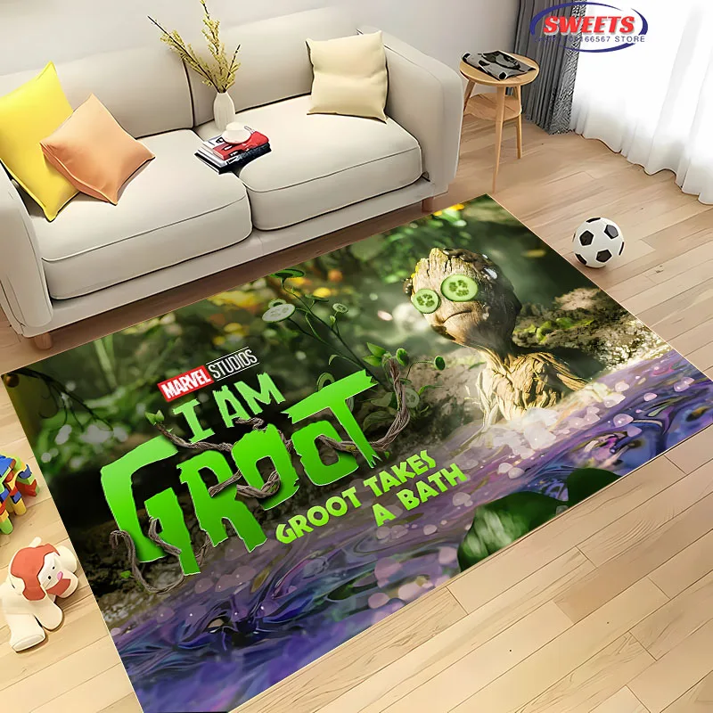 3D Printing Marvel Guardians of The Galaxy Baby Groot Carpet, Mat for Living Room Bedroom Sofa, Doormat Floor Anti-slip Rug,Gift