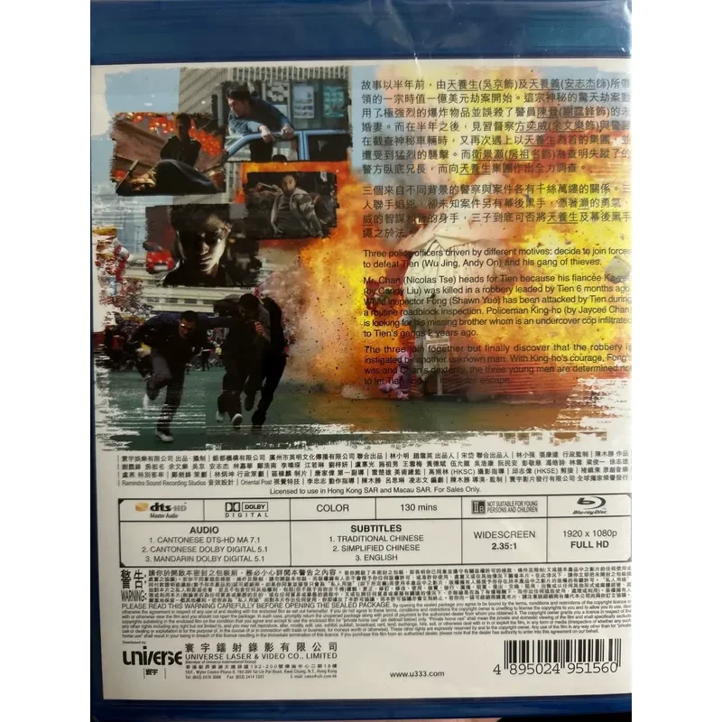 Men's True Colors Hong Kong Version Blu-ray BD Director Chen Musheng Nicholas Tse Yu Wenle Wu Jing An Zhijie