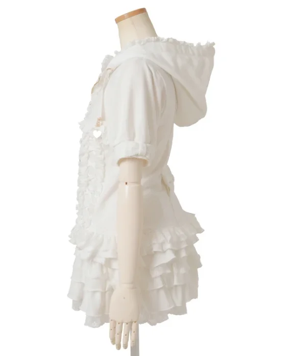 

Японская милая одежда для дочки, кружевной спортивный топ с капюшоном и короткими рукавами, короткая юбка-кюлоты, комплект с юбкой для девочек в стиле Лолиты