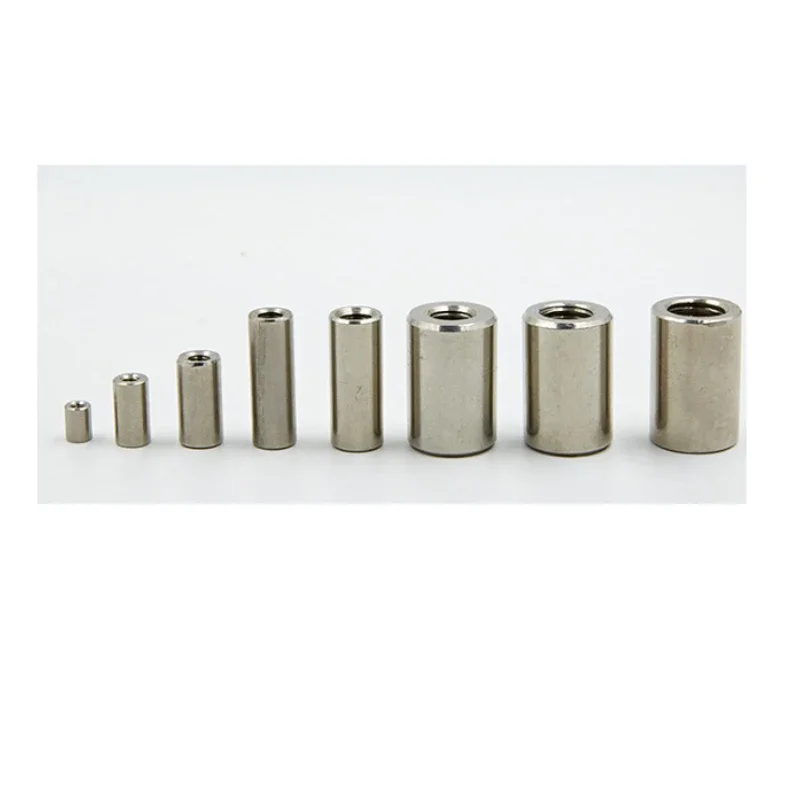 M3 M4 M5 M6 In Acciaio Inox 304 Allunga Dado di Giunto Rotondo Filettatura Interna Comune Cilindrico Dado Manica Dadi Tubolari