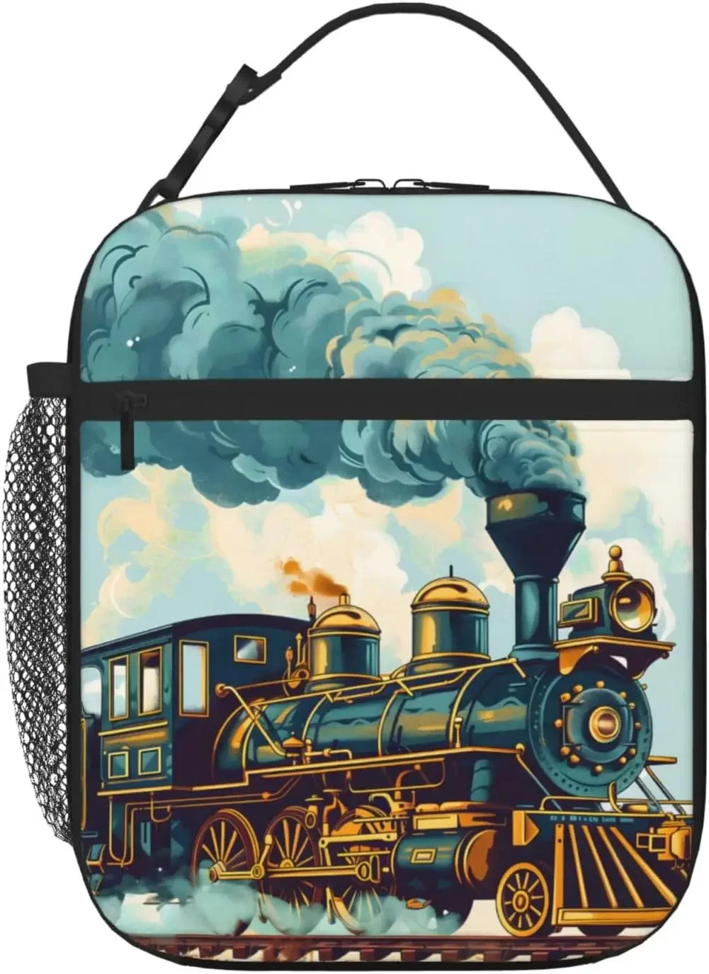 Colorful Horse Insulated Lunch Box for Kids Adults,Polyester Reusable Cooler Lunchbox Gifts,Dreamy Rainbow Fire