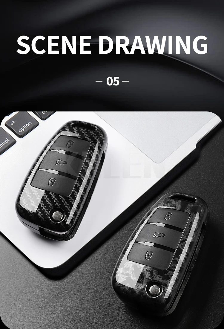 ABS Carbon Faser Auto Schlüssel Fall Abdeckung Für Audi A1 A3 A4 8P 8L 8V A5 B6 B7 a6 A7 C5 C6 Q3 Q5 Q7 4F S3 S4 S6 RS3 TT Geschützte Shell – Detail 8