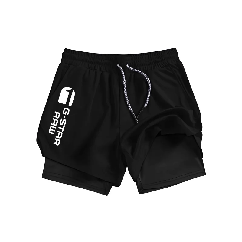Shorts Esportivos 2 em 1 de Verão para Academia, Corrida e Atividades Casuais, Roupa Esportiva de Camada Dupla para Homens e Mulheres