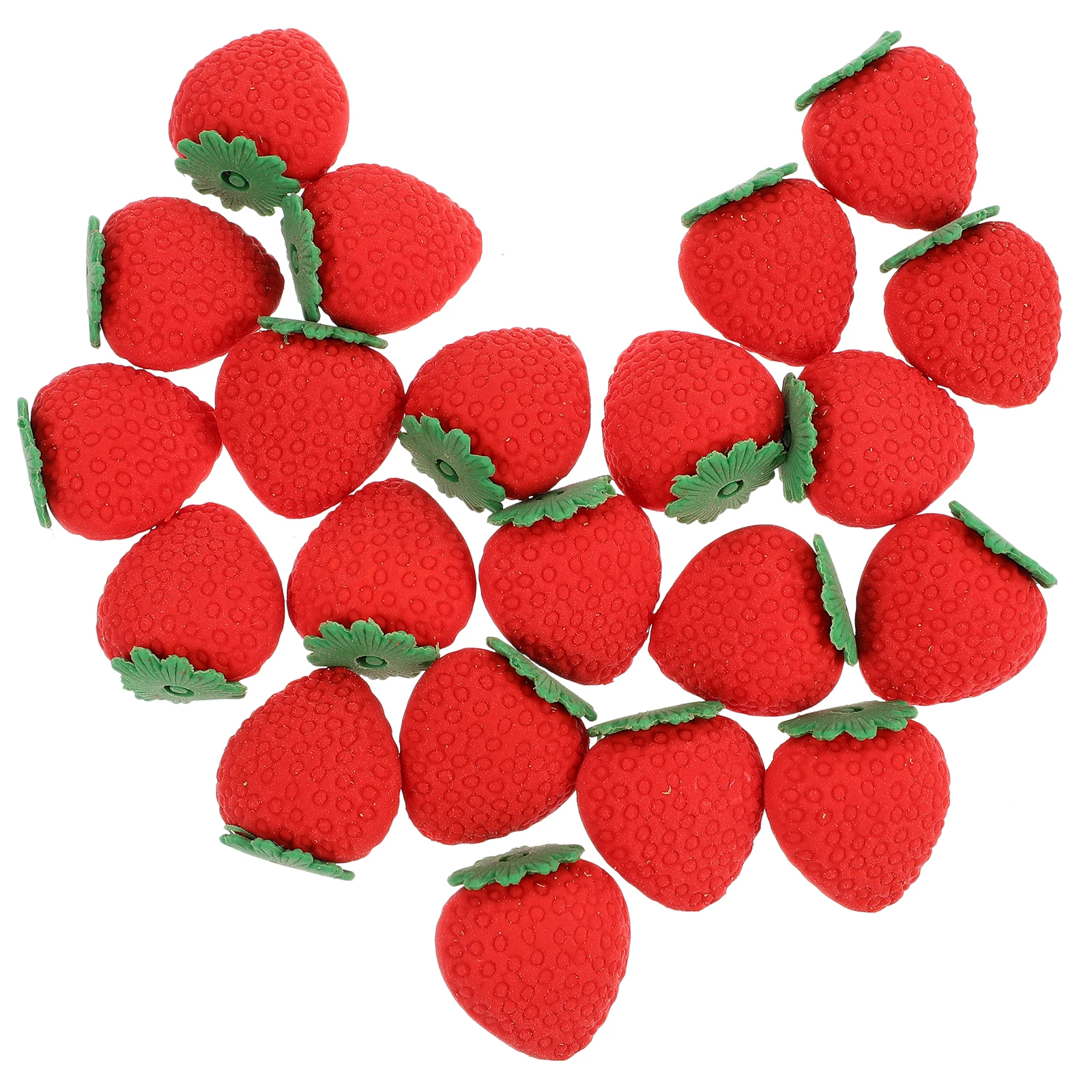 

40 Pcs Strawberry Erasers Simulated Fruit Mini Portable School Supplies Daily Use Writing Eraser Student Accessory Fruit Shaped