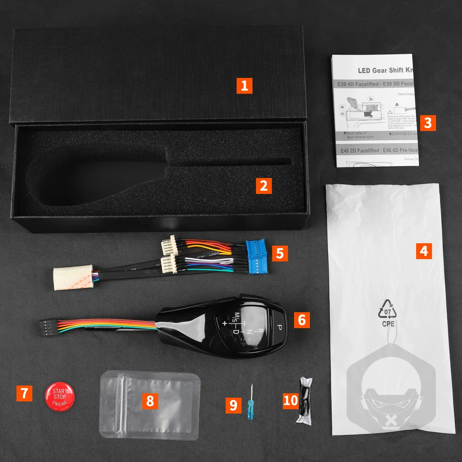 

Сменная светодиодная ручка переключения передач, аксессуары для модификации интерьера автомобиля для BMW 3 серии E46, кабриолет 2000-2006