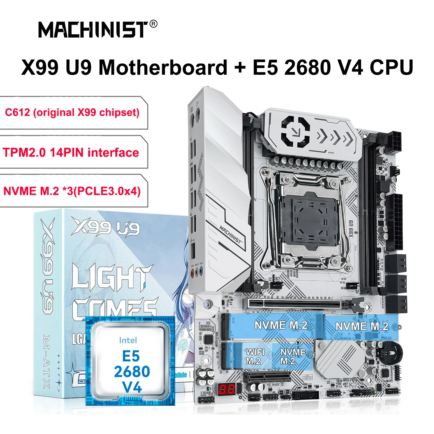MACHINIST X99 LGA 2011-3 Motherboard with Xeon E5-2680 v4 CPU
