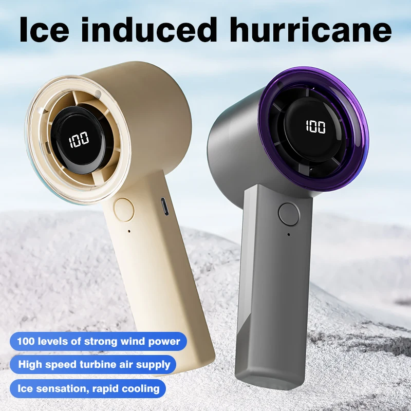 Xiaomi Mini Handheld Turbo Fan USB Rechargeable Portable High Wind Speed Fan with LED Display Screen Desktop Electric Fan 2025