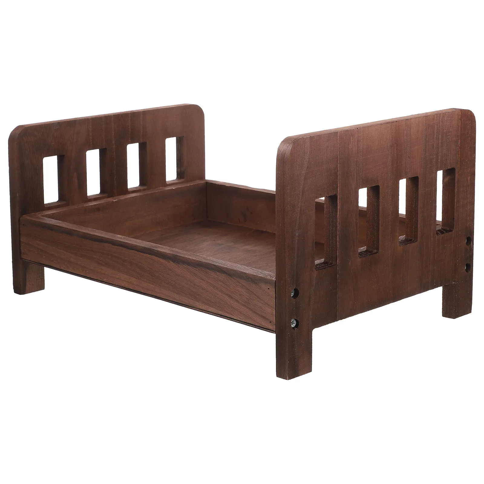 

1 шт. Деревянная кроватка для фотосессий новорожденных, винтажный дизайн, прочная, безопасная, гладкая, декоративная, для детских фотосессий