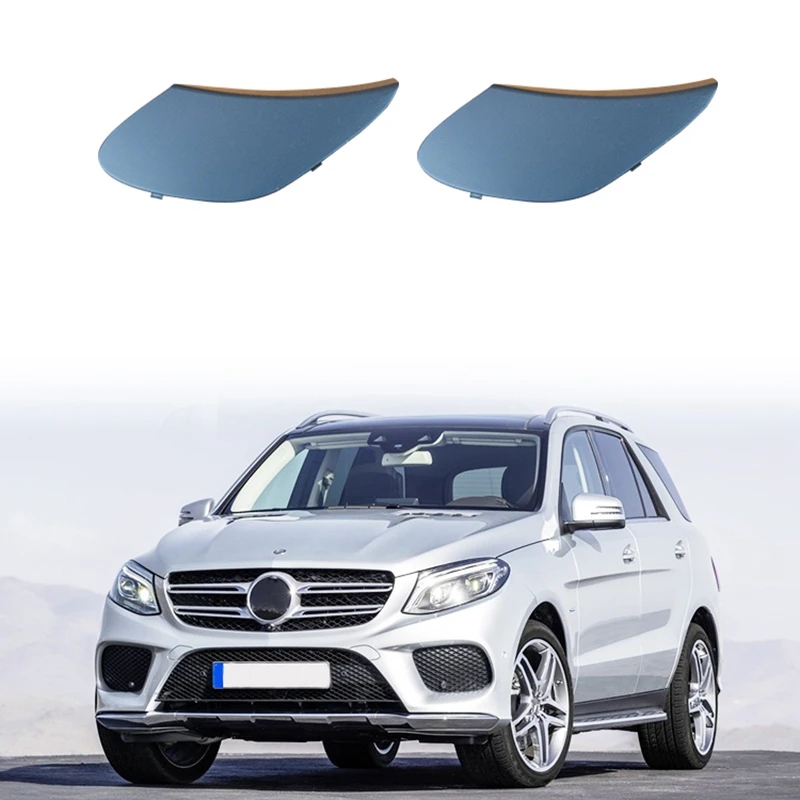 1 Pair Front Bumper Chrome Tow Eye Hook Cover Trim For Mercedes Benz W292 GLE320 GLE400 A2928854922 A2928855022