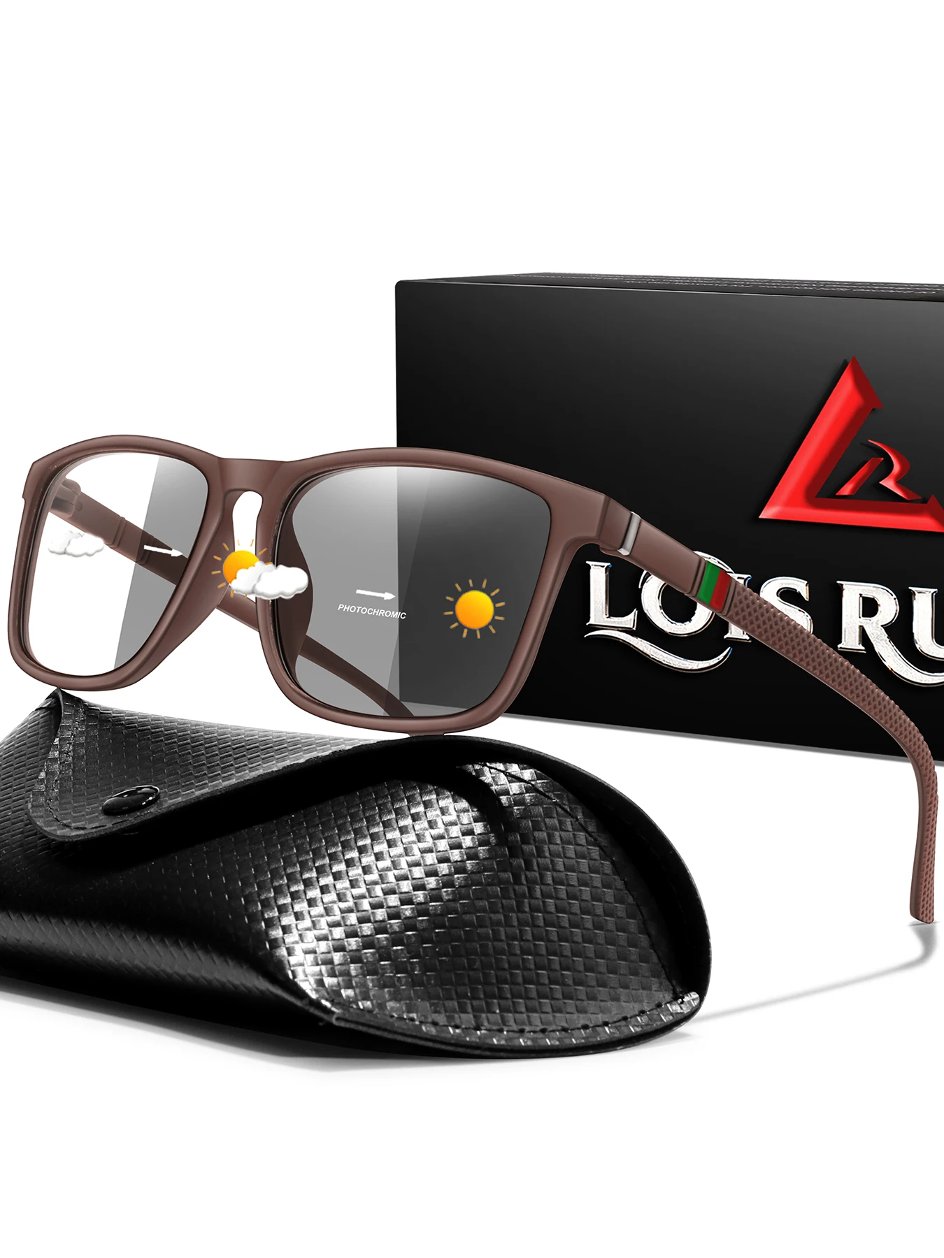 AliExpress LOISRUBY Classic Square Photochromic Sunglasses with Case for Women and Men Outdoor Sports Cycling Baseball Comfortable Shades with Box