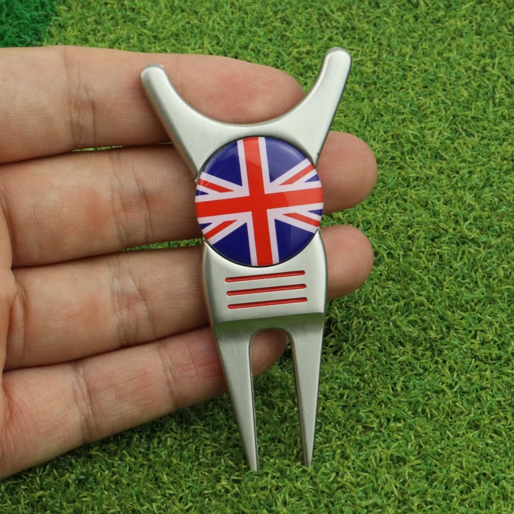 Pitch Golf Green Fork Dropship Zinc Alloy Golf Switchblade Magnetic Golf Marker Pitch Groove Cleaner Golf Putting