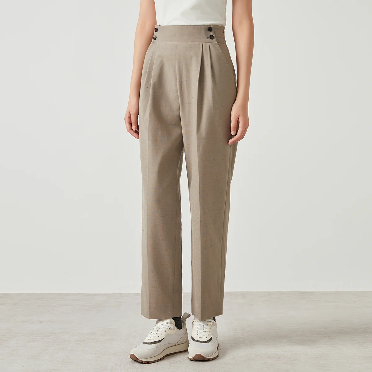 

K2523X High-quality luxury women's wool trousers long pants