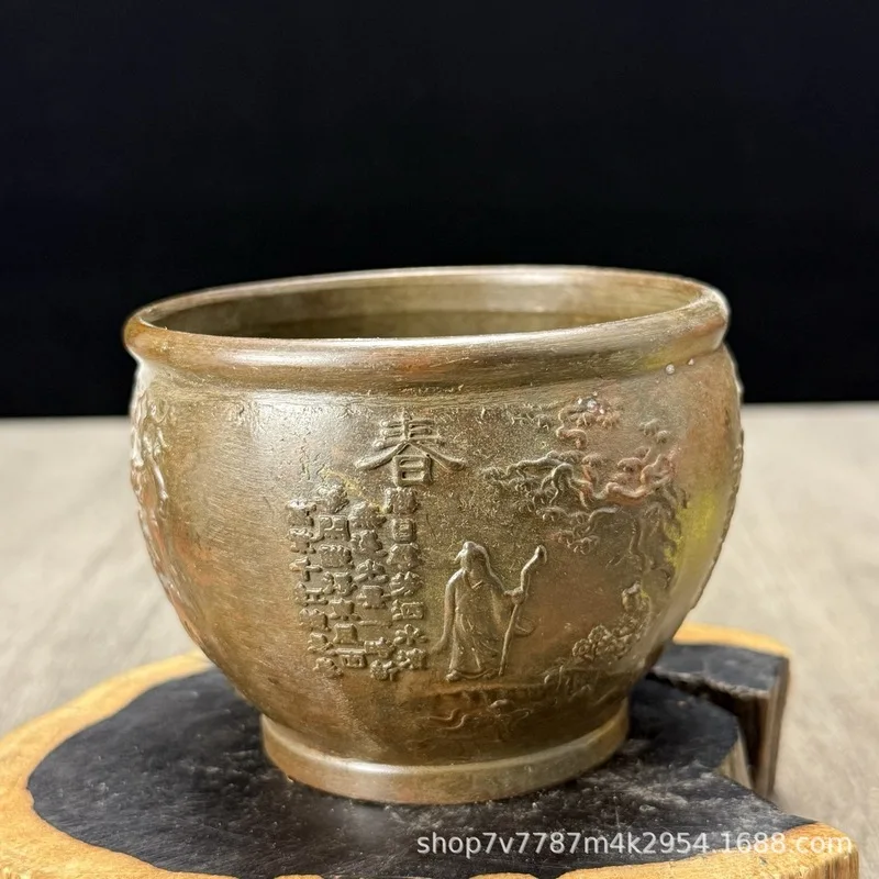 Brass alloy crafts, spring, summer, autumn, winter treasure bowl, home decoration ornaments