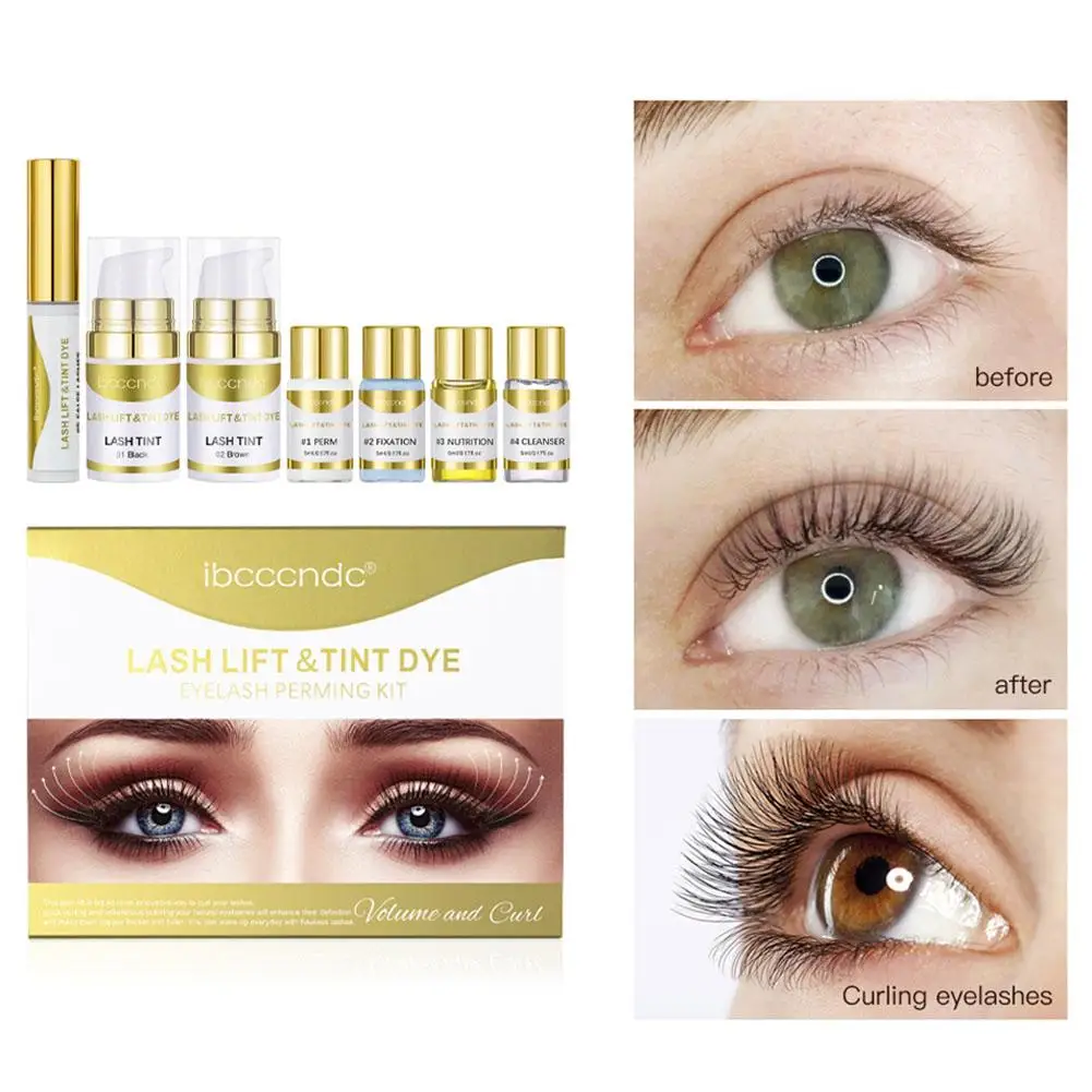 Professional Lash Lift Kit Semi-Permanent Curling Eyelash Perm Kit for Women Home Use Salon Quick Curling Voluminous Colori Q6P3