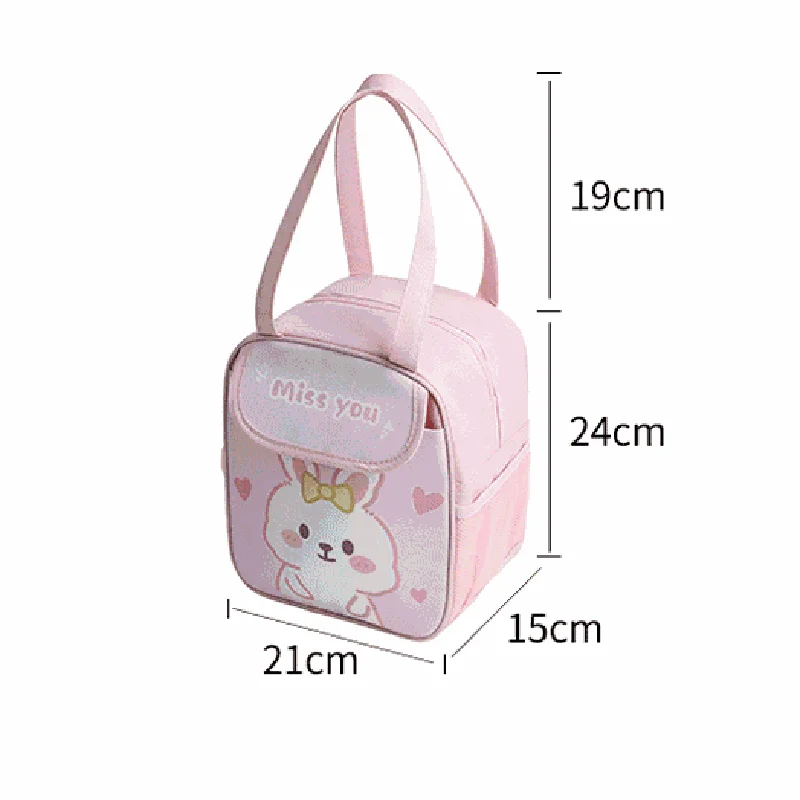 Simpatico gatto viola Borsa per il pranzo Scatola per il pranzo Studente Kawaii Borsa termica isolata Borsa termica Borsa Bento Pouch Contenitore