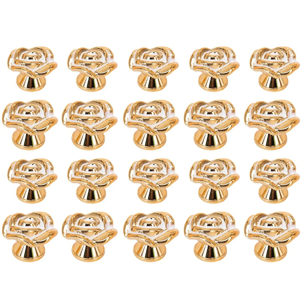 

20Pcs Rose Flower Drawer Door Handles Cabinet Knobs Pulls Decorative Knobs for Dresser Cupboard Wardrobe Easy Installation