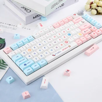 캔디 컬러풀 124 키캡 XDA PBT 만화 키보드 염료 승화, DIY 맞춤형 기계식 게이밍 내마모성 키캡 키트