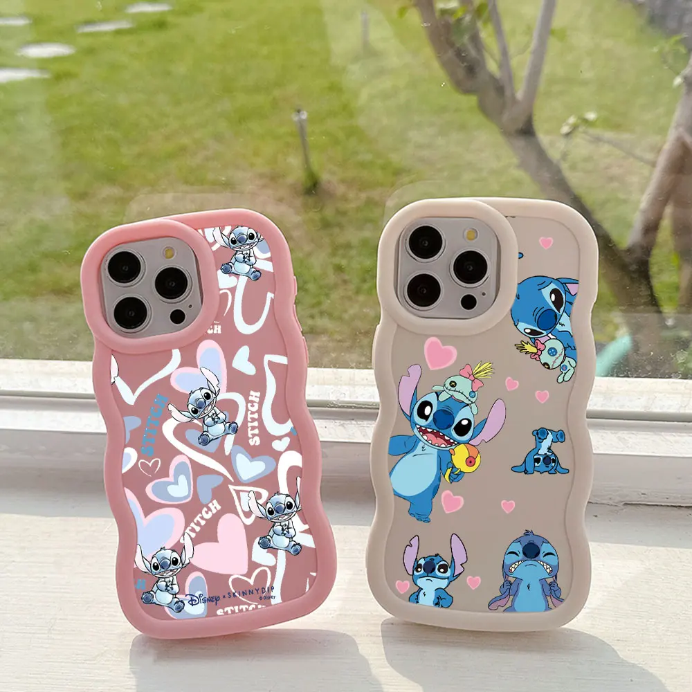 Funny cute Stitch Disney Phone Case For Xiaomi Redmi Note 8 9 9S 10 10S 11 12 13 Pro Plus 4G 5G Candy Color Soft TPU Back Cover