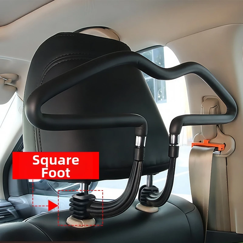 Back Seat Clothes Hanger for Vehicles Featuring PU Coating and Flexible Extension to Fit Various Garment Needs