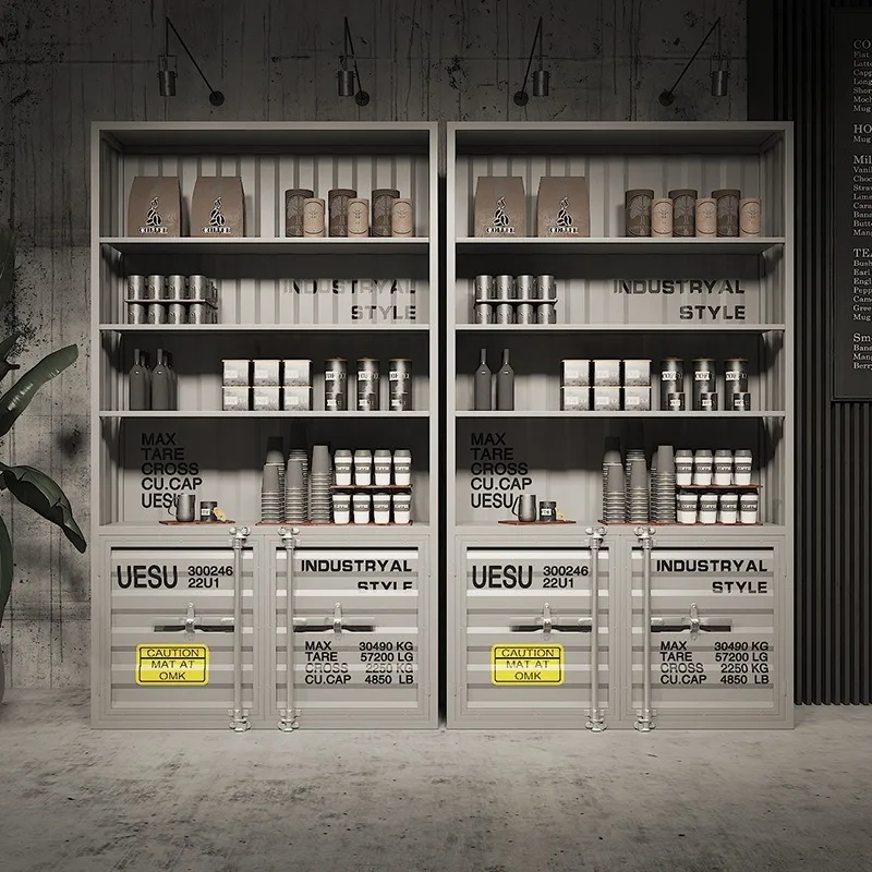 

Industrial-style display cabinet Action figure and motorcycle display cabinet Commercial shipping container wine cabinet
