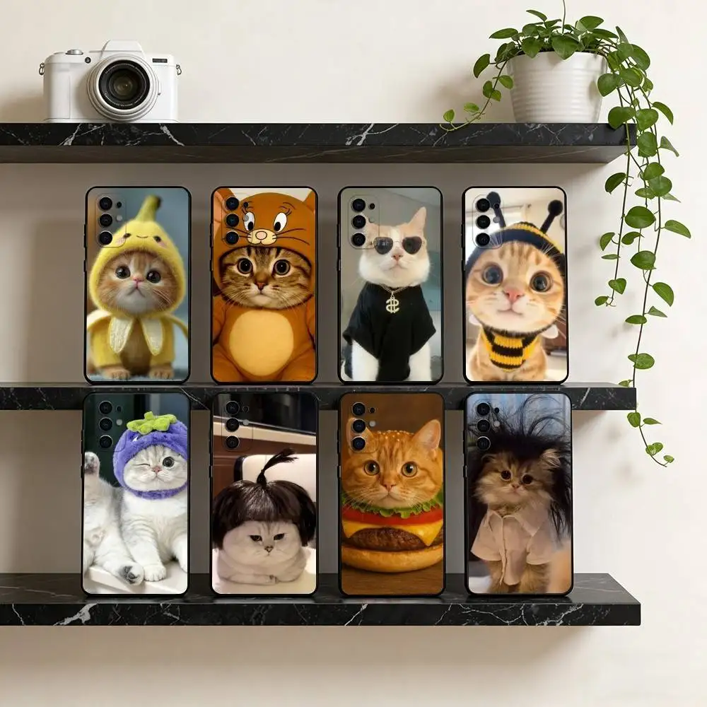 

Cute cat Phone Case For Samsung S25,S24,S21,S22,S23,S30,Ultra,S20,Plus,Fe,Lite,Note,10,Black Cover