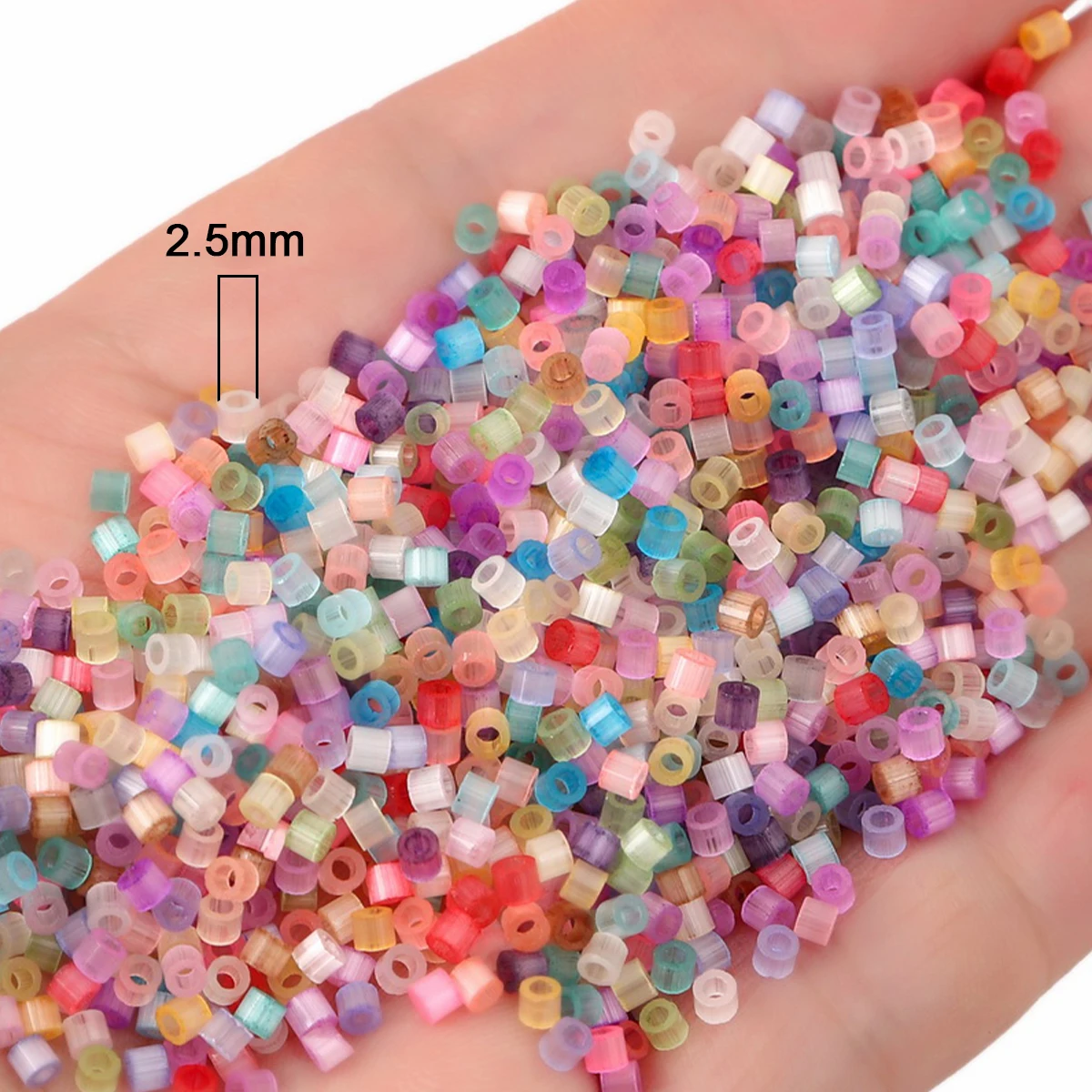 740Pcs 2.5mm Glass Rice Beads with Colored Spacing Beads for Diy Creative Bracelets Necklaces Rings and Decorative Accessories view 3