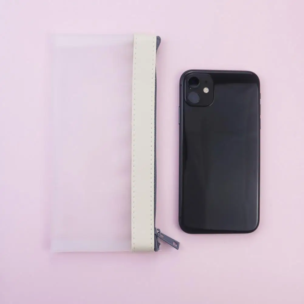 Держатель для карандашей, прозрачный матовый карандаш с застежкой-молнией для удобства организации школьных принадлежностей, канцелярские принадлежности