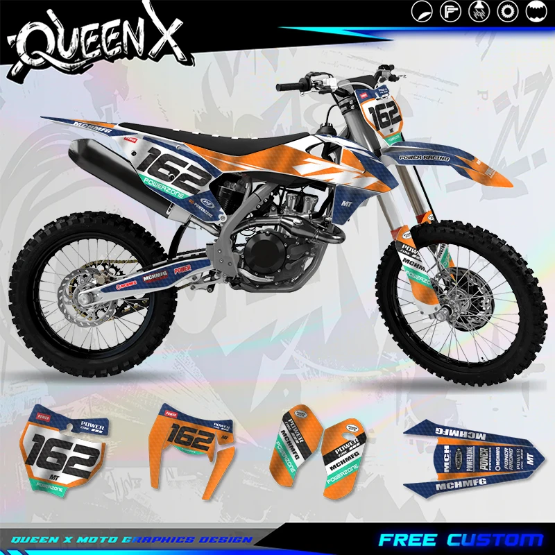 QUEEN X MOTO Custom Graphics Decal Sticker For KTM SX SXF 2016-2018 EXC XCW 2017 2018 2019 Number Name Custom