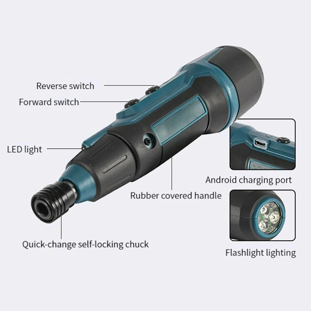 3.6V Electric Screwdriver 200rpm/min Small Electric Power Screwdriver Set 2Nm Flashlight Lighting for Removing/Tightening Screws