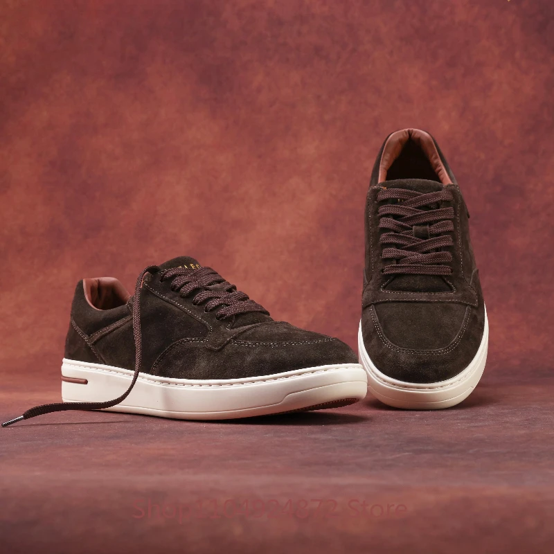 

Мужские кроссовки в британском стиле из замши, высококачественная повседневная обувь, уличная мода, скейтерские туфли, лоферы на плоской подошве