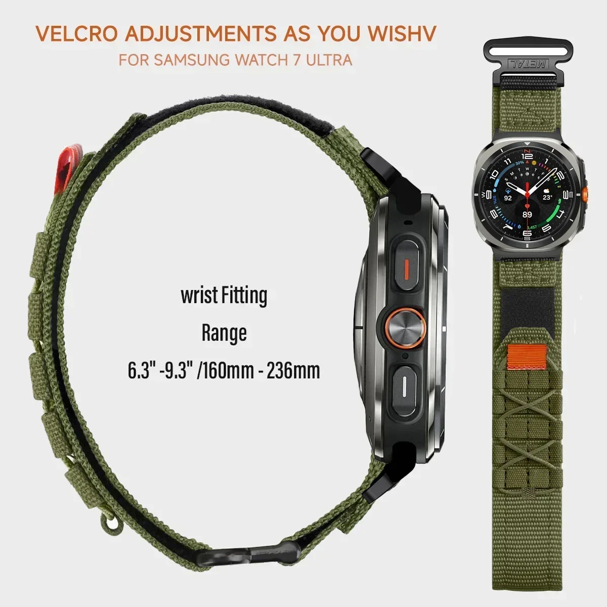 No Gaps Nylon Strap for Samsung Galaxy Watch 7 Ultra 47mm Quick Fit Band Sports Bracelet for Galaxy Watch Ultra 47mm Wristband image 3