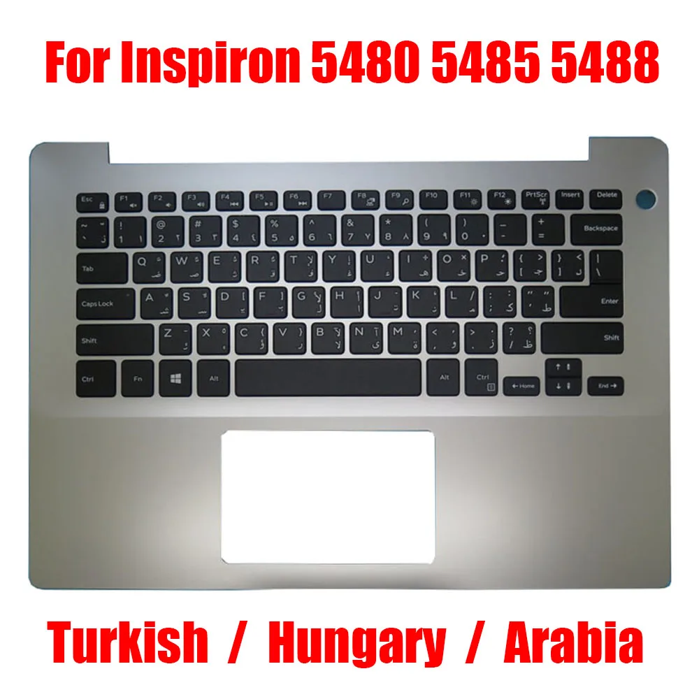 Turkish / Hungary / Arabia Laptop Palmrest For DELL For Inspiron 5480 5485 5488 07DMJX 7DMJX 00P4KX 03Y9NX Silver Upper Case New