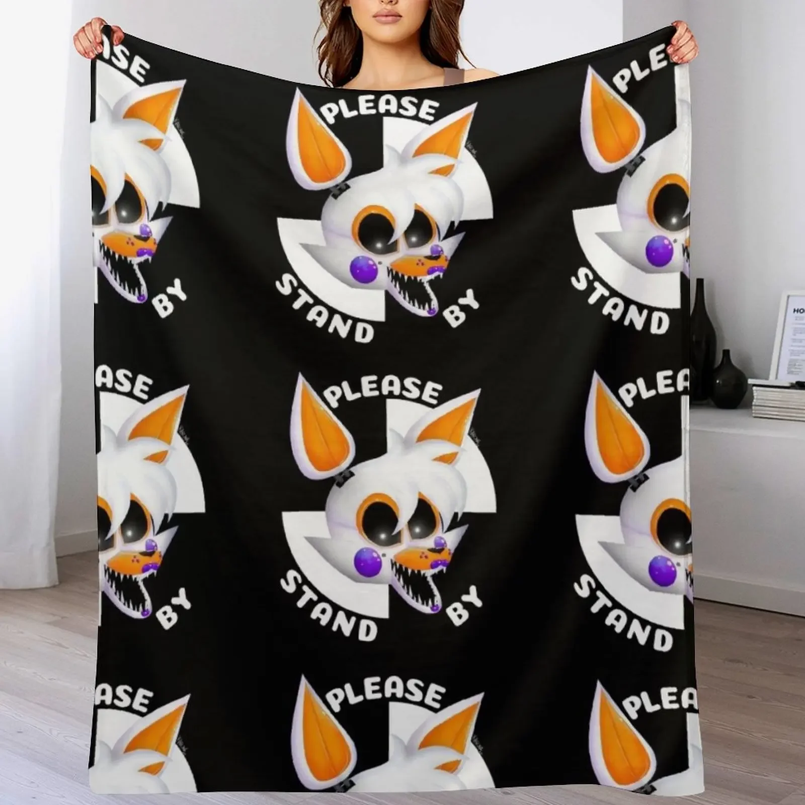 

Lolbit please stand by Throw Blanket Fluffy Cozy Throw Blanket for Home Decor